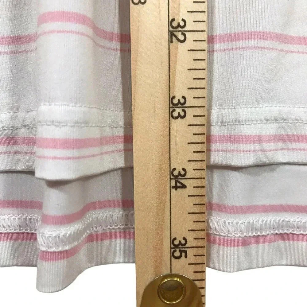 RLX Ralph Lauren Polo Shirt Mens XXL Pink White Striped Logo Short Sleeve 2XL - Picture 8 of 12